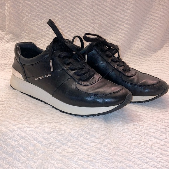 Michael Kors black leather Allie sneakers - Picture 1 of 8